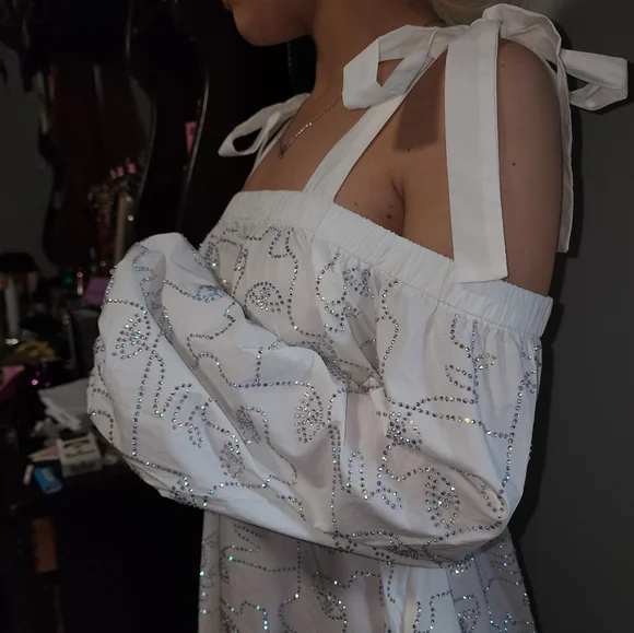 NWT Gorgeous Akira Face Off Boho Sparkling Chic Midi Dress - Picture 8 of 16